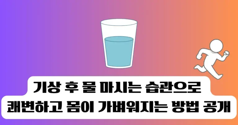 기상 후 물 마시는 습관으로 쾌변하고 몸이 가벼워지는 방법 공개